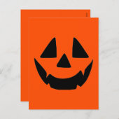 ハロウィンのかぼちゃ ジャック・オ・ランタン の顔 シーズンポストカード (正面/裏面)