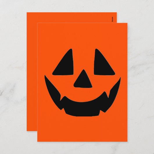 ハロウィンのかぼちゃ ジャック・オ・ランタン の顔 シーズンポストカード (正面/裏面)