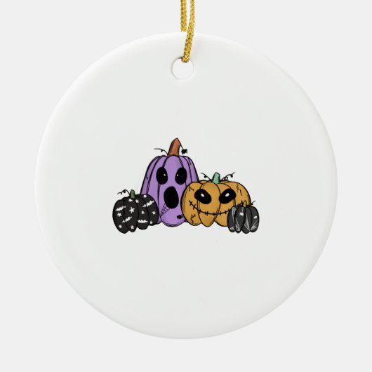 ハロウィンのかぼちゃ セラミックオーナメント (正面)