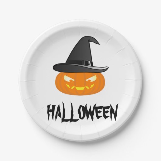 ハロウィンのかぼちゃ ペーパープレート (正面)