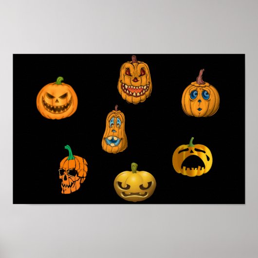 ハロウィンのかぼちゃ ポスター (正面)