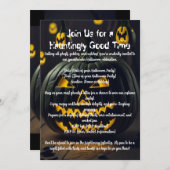 ハロウィンのかぼちゃ 招待状 (正面/裏面)