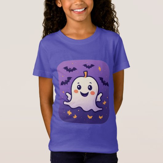 ハロウィン🦇のかわいいおばけとジャック・オ・ランタン Tシャツ (正面)