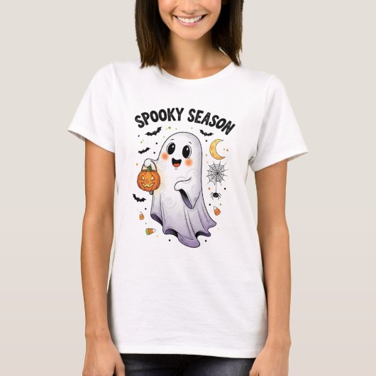 ハロウィンのかわいいおばけ Tシャツ (正面)