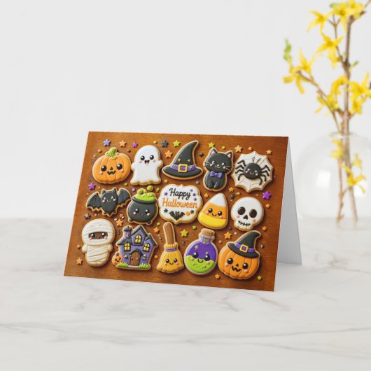 ハロウィンのかわいいお菓子のカッター カード (黄色い花)