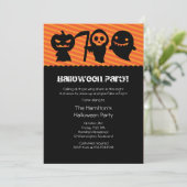 ハロウィンのかわいいの衣裳のパーティの招待状 招待状 (スタンド正面)
