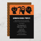 ハロウィンのかわいいの衣裳のパーティの招待状 招待状 (正面/裏面)