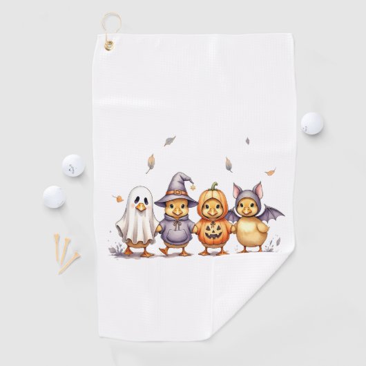 ハロウィンのかわいいアヒルの衣装 ゴルフタオル (インサイチュ)