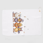 ハロウィンのかわいいアヒルの衣装 ゴルフタオル (横)