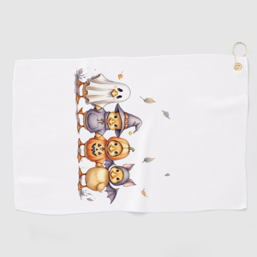 ハロウィンのかわいいアヒルの衣装 ゴルフタオル (横)