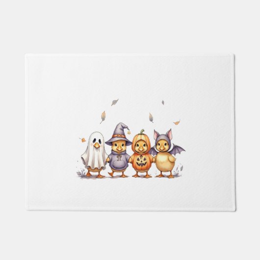 ハロウィンのかわいいアヒルの衣装 ドアマット (正面)