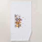 ハロウィンのかわいいアヒルの衣装 ビーチタオル (正面)