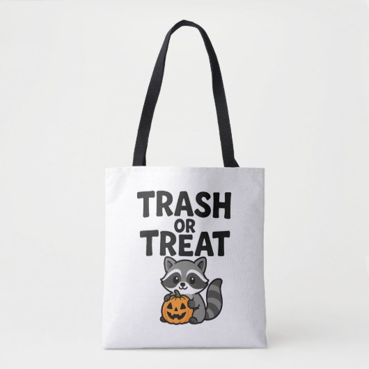 ハロウィンのかわいいアライグマのデザイン トートバッグ (正面)