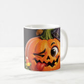ハロウィンのかわいいカボチャ コーヒーマグカップ (正面右)
