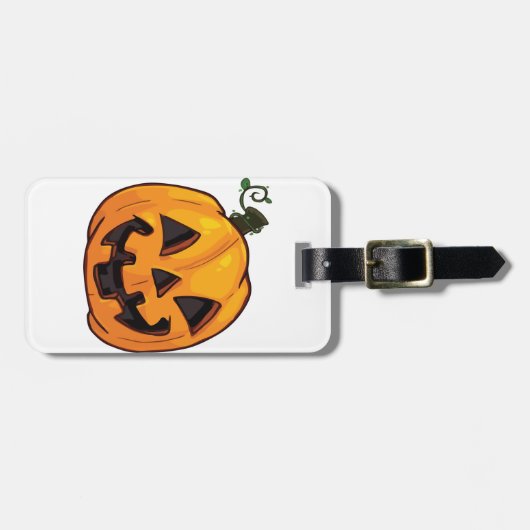 ハロウィンのかわいいカボチャTシャツ ラゲッジタグ (正面横)