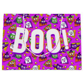 ハロウィンのかわいいキャラクターBOOギフトバッグ ラージペーパーバッグ (正面)