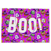ハロウィンのかわいいキャラクターBOOギフトバッグ ラージペーパーバッグ (裏面)