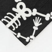 ハロウィンのかわいいスケルトンとカボチャ フリースブランケット (角)