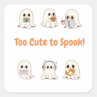 ハロウィンのかわいいステッカー スクエアシール