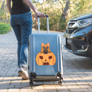 ハロウィンのかわいいドイツの羊飼いがカボチャに刺さった シール