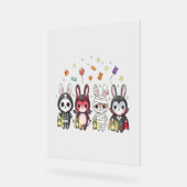 ハロウィンのかわいいバニーの衣装 アクリルサイン (傾斜)