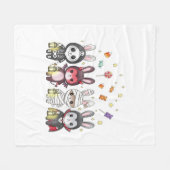 ハロウィンのかわいいバニーの衣装 フリースブランケット (正面(横))