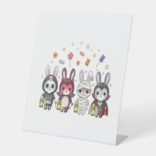 ハロウィンのかわいいバニーの衣装 台座サイン (正面)