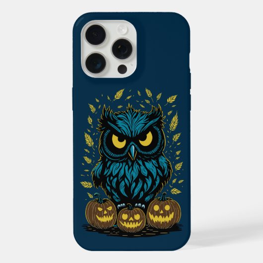 ハロウィンのかわいいフクロウ iPhoneケース (裏面)