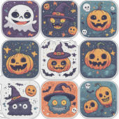 ハロウィンのかわいいホラーアイコン コレクション 👻 シール (正面)