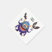 ハロウィンのかわいいモンスター スタンダードカクテルナプキン (角)
