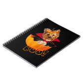 ハロウィンのかわいいヨークシャーのテリア犬のカボチャ ノートブック (左側)