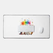 ハロウィンのかわいいリスの衣装 デスクマット (キーボード&マウス)