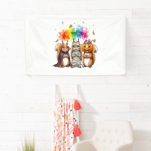 ハロウィンのかわいいリスの衣装 横断幕 (インサイチュ)
