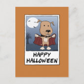 『ハロウィンのかわいいヴァンパイア犬』バルクラ伯爵 ポストカード (正面)