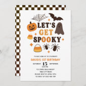 ハロウィンのかわいい不気味誕生日を迎えよう 招待状 (正面/裏面)