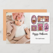 ハロウィンのかわいい子供の写真 シーズンカード (正面/裏面)