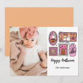 ハロウィンのかわいい子供の写真　ハッピーハロウィン シーズンカード (正面/裏面)