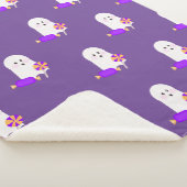 ハロウィンのかわいい小さな幽霊とお菓子 シェルパブランケット (3/4)