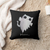 ハロウィンのかわいい幽霊猫 クッション (ブランケット)