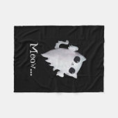 ハロウィンのかわいい幽霊猫 フリースブランケット (正面(横))