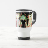 ハロウィンのかわいい漫画のモンスターの友達 トラベルマグ (正面右)