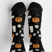 ハロウィンのかわいい猫とカボチャ ソックス (上部)