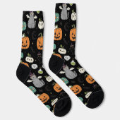 ハロウィンのかわいい猫とカボチャ ソックス (右)
