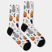 ハロウィンのかわいい猫とカボチャ ソックス (右)