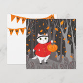 ハロウィンのかわいい猫とジャック・オ・ランタン・カボチャ (正面/裏面)