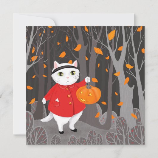 ハロウィンのかわいい猫とジャック・オ・ランタン・カボチャ (正面)