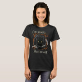 ハロウィンのかわいい猫 もふもふして探ってみて スカー Tシャツ (正面フル)