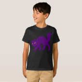 ハロウィンのかわいい猫 スケアリーな黒猫 Tシャツ (正面フル)