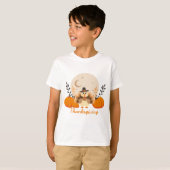 ハロウィンのかわいい秋の七面鳥オレンジのかぼちゃ Tシャツ (正面フル)