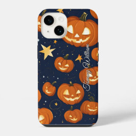 ハロウィンのかわいい笑顔のかぼちゃを iPhone 14ケース